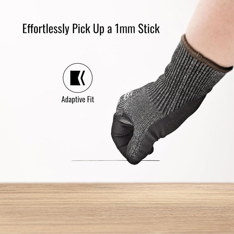 FORMULA 2/5 Pack Snug Fit Cut Resistant Gloves, ANSI A4, XS-3XL, Men/Women, Metal/Glass/Wood/Box Cutting, Fishing, HVAC - Image 3